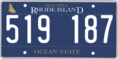 RI license plate 519187
