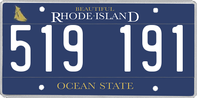 RI license plate 519191