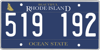 RI license plate 519192