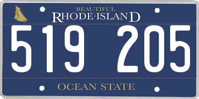 RI license plate 519205