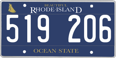 RI license plate 519206