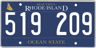 RI license plate 519209