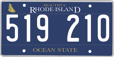 RI license plate 519210