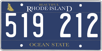 RI license plate 519212