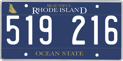 RI license plate 519216