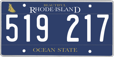 RI license plate 519217