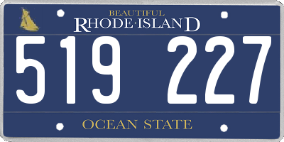 RI license plate 519227
