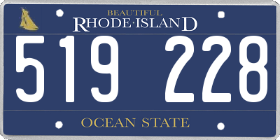 RI license plate 519228