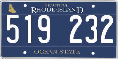 RI license plate 519232