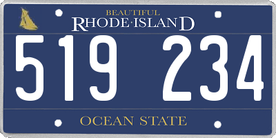 RI license plate 519234