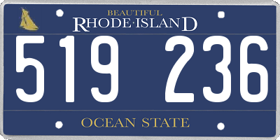 RI license plate 519236