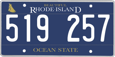 RI license plate 519257