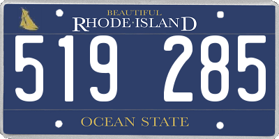 RI license plate 519285