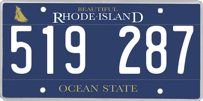 RI license plate 519287