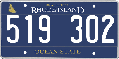 RI license plate 519302