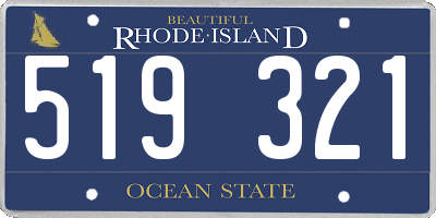 RI license plate 519321