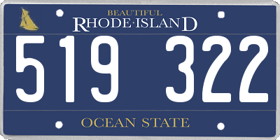 RI license plate 519322