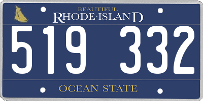 RI license plate 519332