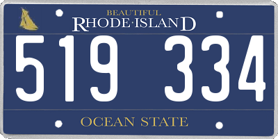 RI license plate 519334