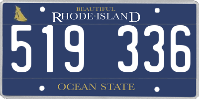RI license plate 519336