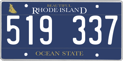 RI license plate 519337