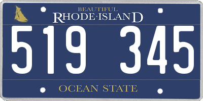 RI license plate 519345