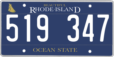 RI license plate 519347