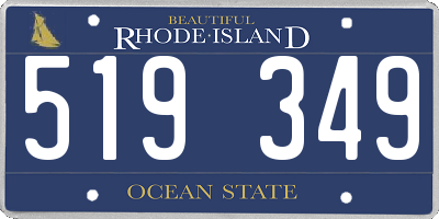 RI license plate 519349
