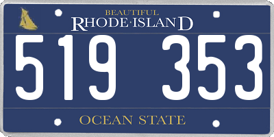 RI license plate 519353