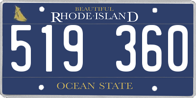 RI license plate 519360