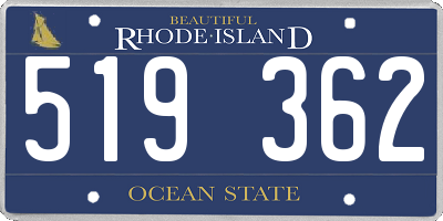 RI license plate 519362