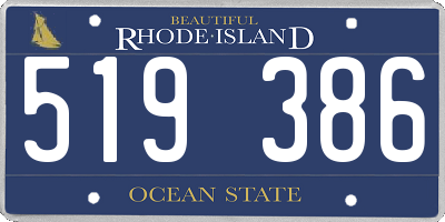 RI license plate 519386