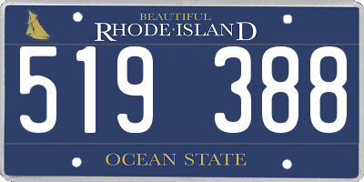 RI license plate 519388