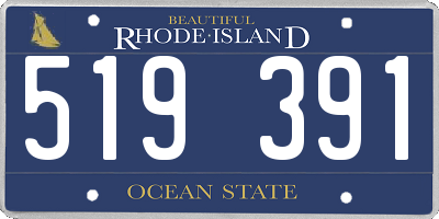 RI license plate 519391