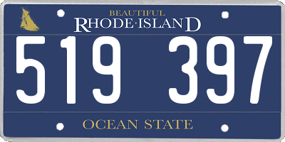 RI license plate 519397