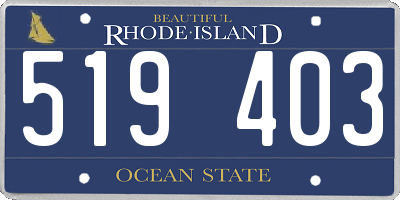 RI license plate 519403