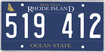 RI license plate 519412