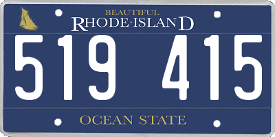 RI license plate 519415