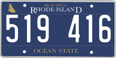 RI license plate 519416