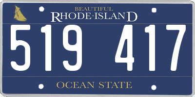 RI license plate 519417