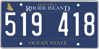 RI license plate 519418