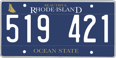 RI license plate 519421