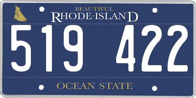 RI license plate 519422