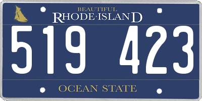 RI license plate 519423