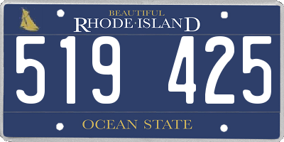 RI license plate 519425