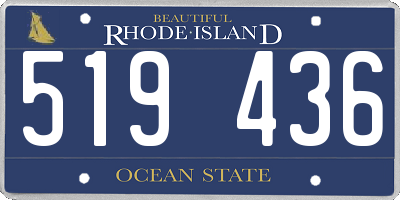 RI license plate 519436