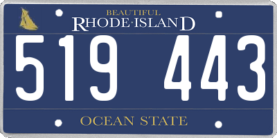 RI license plate 519443