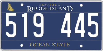 RI license plate 519445