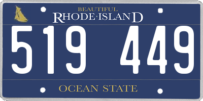 RI license plate 519449