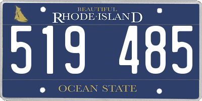 RI license plate 519485